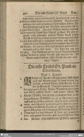 Die erste Epistel St. Pauli an Timotheum