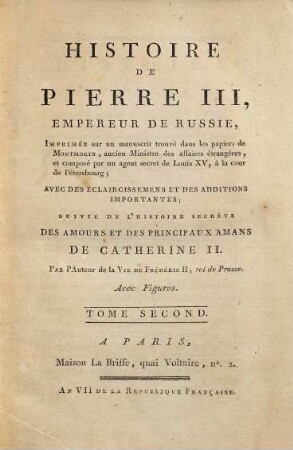 Histoire de Pierre III empereur de Russie, 2