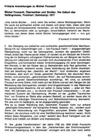 53-58, Irritierte Anmerkungen zu Michel Foucault