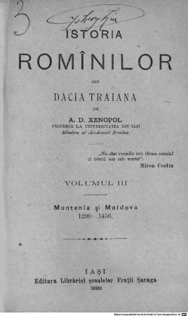 Istoria romînilor din Dacia Traiană, 3. Muntenia şi Moldova : 1290 - 1456