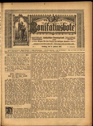 Erste Ausgabe vom Sonntag, den 17. Februar 1907.