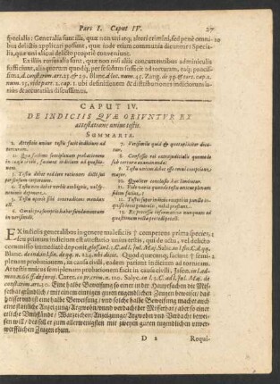 Caput IV. De Indiciis Quae Oriuntur Ex attestatione unius testis.