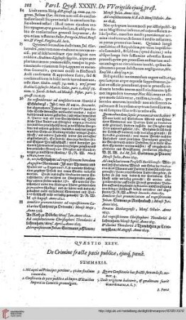 Pars Prima, Quaestio 35 De crimine fractae Pacis publicae,...
