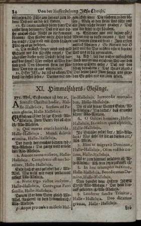 XI. Himmelfahrts-Gesänge. - XV. Catechismus-Gesänge.