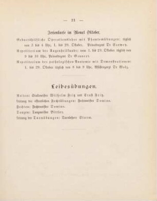 21, Leibesübungen