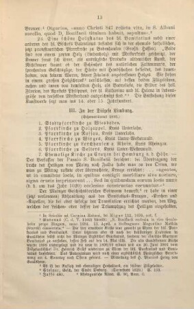 III. In der Diözese Limburg.