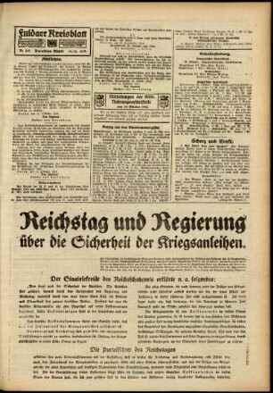 Zweite Ausgabe vom Samstag, den 19. Oktober 1918.