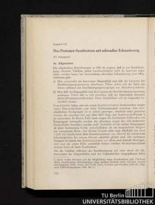 Kapitel VII. Das Protonen-Synchrotron mit schwacher Fokussierung.