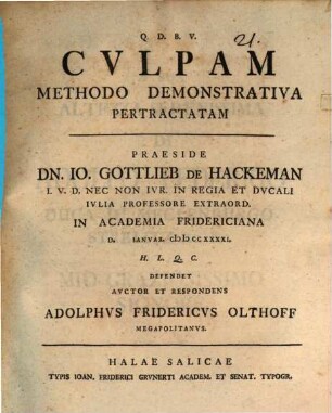 Cvlpam Methodo Demonstrativa Pertractatam