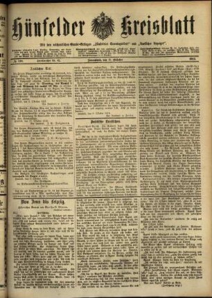Ausgabe vom Samstag, den 11. Oktober 1913.
