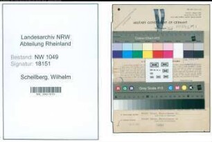 Entnazifizierung Wilhelm Schellberg , geb. 19.02.1918 (Monteur)