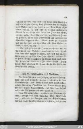 Die Geräthschaften des Heiligen.