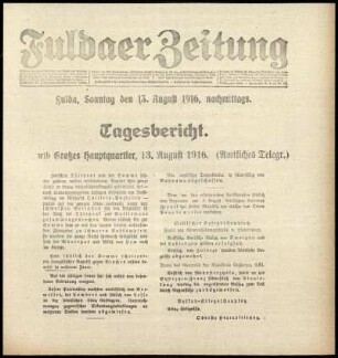 Ausgabe vom Sonntag, den 13. August 1916.