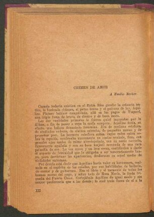 Crimen de amor : A Emilio Becher.