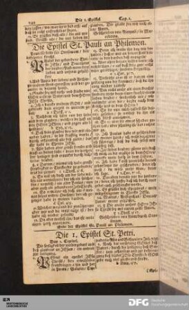 Die Epistel St. Pauli an Philemon.