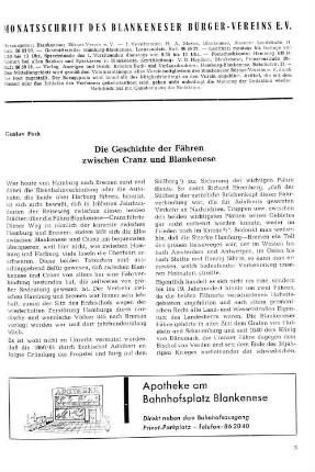 Die Geschichte der Fähren zwischen Cranz und Blankenese