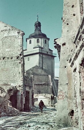Lublin. Häuserruinen vor dem Krakauer Tor