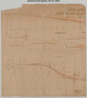 Niederpleis, Bahnhof: Veränderung der Gleisanlage der Bahnhofseinfahrt aus Richtung Hennef: Verflachung der Gleiskrümmung zwischen km 6,3 und 6,5 der Strecke Hennef - Niederpleis. Fragment. Siehe SN176/506
