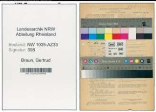 Entnazifizierung Gertrud Braun , geb. 06.02.1908 (Telefonistin)
