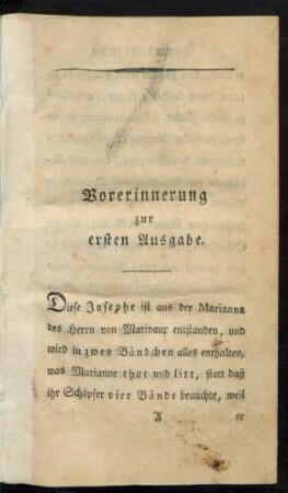 Vorerinnerung zur ersten Ausgabe.