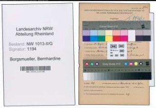 Entnazifizierung Bernhardine Borgsmueller , geb. 14.08.1899 ()