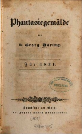 Phantasiegemälde : für ..., 1831
