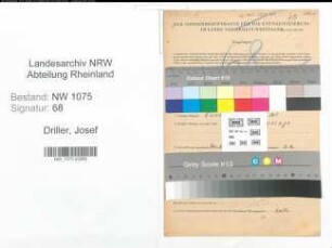 Entnazifizierung Josef Driller , geb. 03.09.1907 (Tankstelleninhaber)
