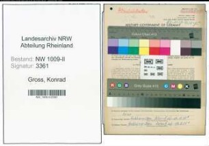 Entnazifizierung Konrad Gross , geb. 26.07.1912 (Pfleger)