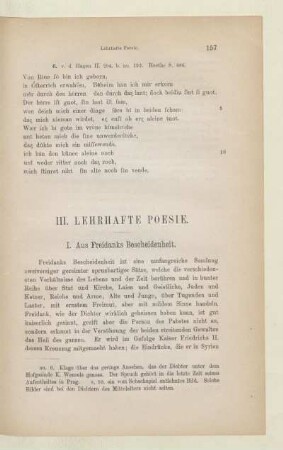 III. Lehrhafte Poesie