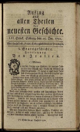 LII. Stück. Coburg, den 25. Dec. 1751.