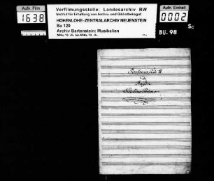 Joseph Haydn: Sinfonia, Lib: II. / di / Haydn: / [Stimmbez.]; Ms.ca. 1800; komponiert 1791.