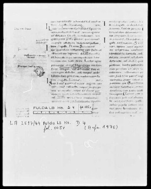 Codex Justinianeus — Ein Kopf, Folio 105verso