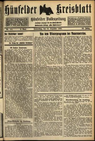 Zweite Ausgabe vom Donnerstag, den 18. Dezember 1930.