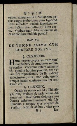 Cap. VII. De Unione Animæ Cum Corpore Foetus.