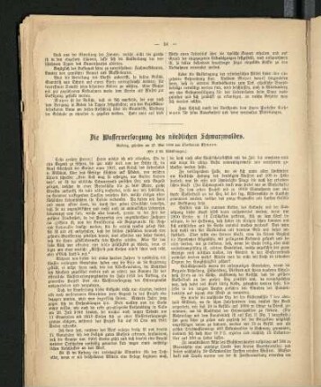 Die Wasserversorgung des nördlichen Schwarzwaldes