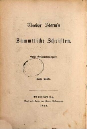 Theodor Storm's Sämtliche Schriften : Erste Gesammtausgabe, 5