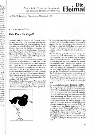 Kein Platz für Vögel?