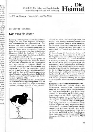 Kein Platz für Vögel?