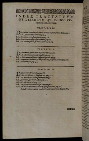Index Tractatum, Et Librorum, Qui In Hoc Volumine continentur.