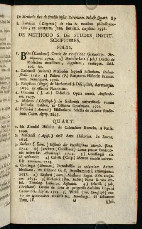 89-111, De Methodo S. De Studiis Instit. Scriptores.