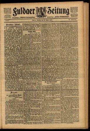 Zweite Ausgabe vom Freitag, den 19. April 1907.