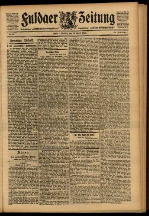 Zweite Ausgabe vom Freitag, den 19. April 1907.