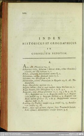 Index Historicus Et Geographicus In Cornelium Nepotem