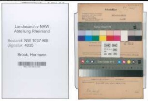 Entnazifizierung Hermann Brock , geb. 13.12.1904 (Ingenieur)