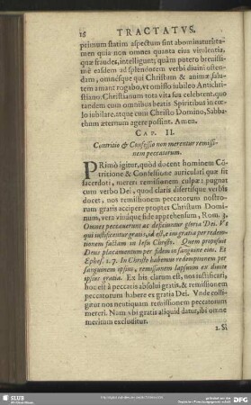 Cap II. Contritio & Confessio non merentur remissinem peccatorum