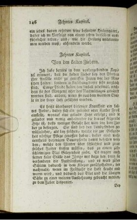 Zehntes Kapitel. Von den kalten Fiebern.
