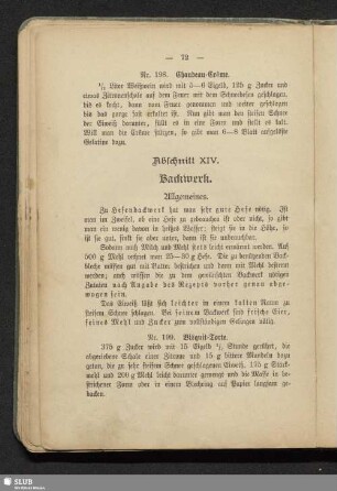 Abschnitt XIV. Backwerk