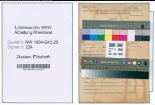 Entnazifizierung Elisabeth Wasser , geb. 18.11.1907 ()