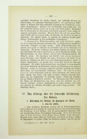 IV. Das Gebirge oder die senkrechte Gliederung des Bodens