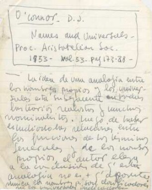 62, O’connor, D. J. : Names and Universals